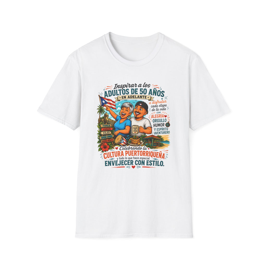 Inspirar a los adultos de 50 años,  50+ Puerto Rican Pride T-Shirt