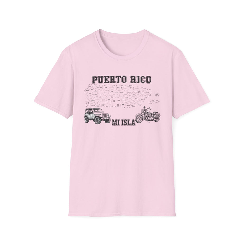 Puerto Rico Map  Motorcycle & 4x4 T-Shirt