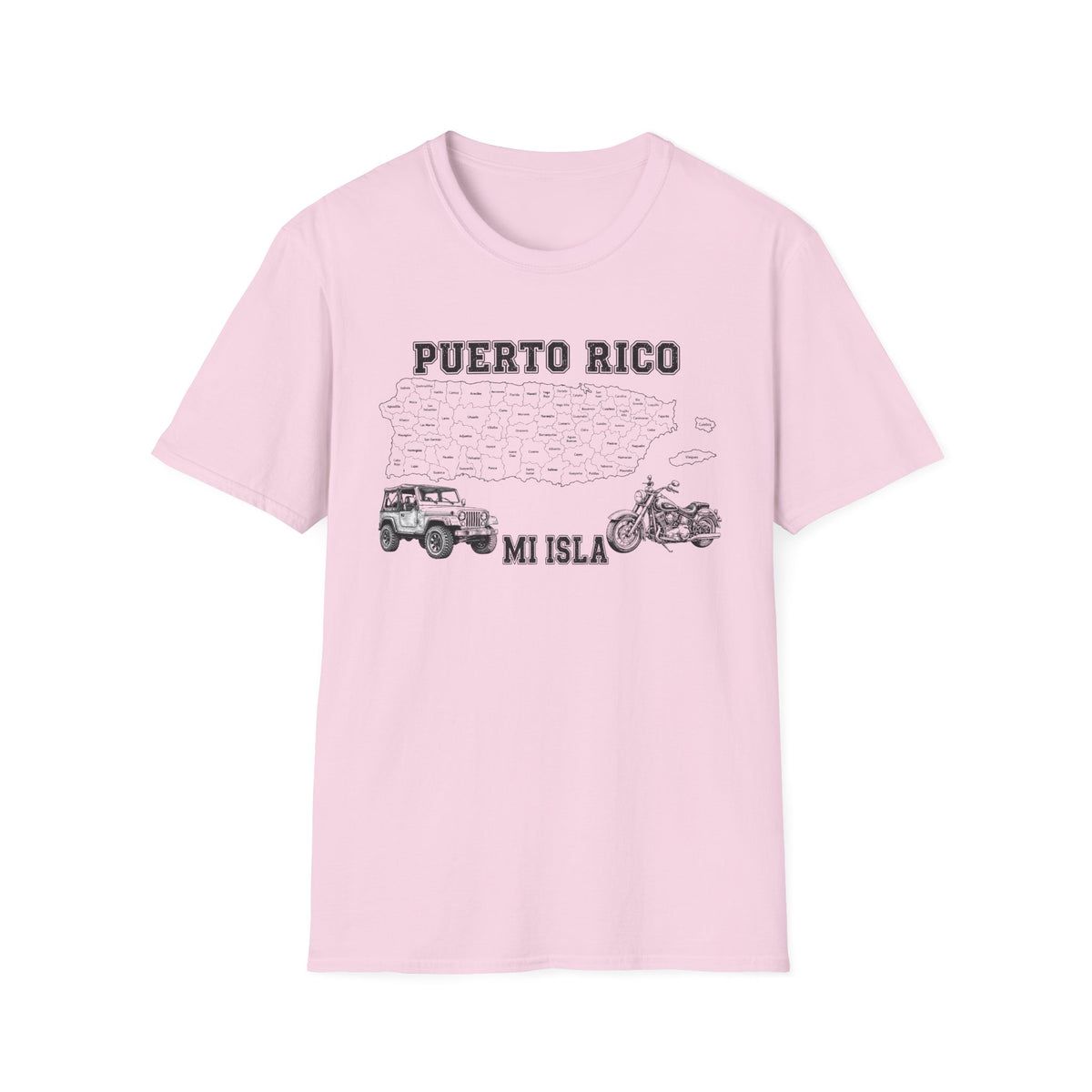 Puerto Rico Map  Motorcycle & 4x4 T-Shirt
