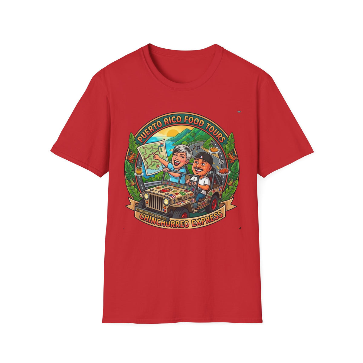 Puerto Rico Food Tours T-Shirt | Map, Tour Guide, Foodie Illustration
