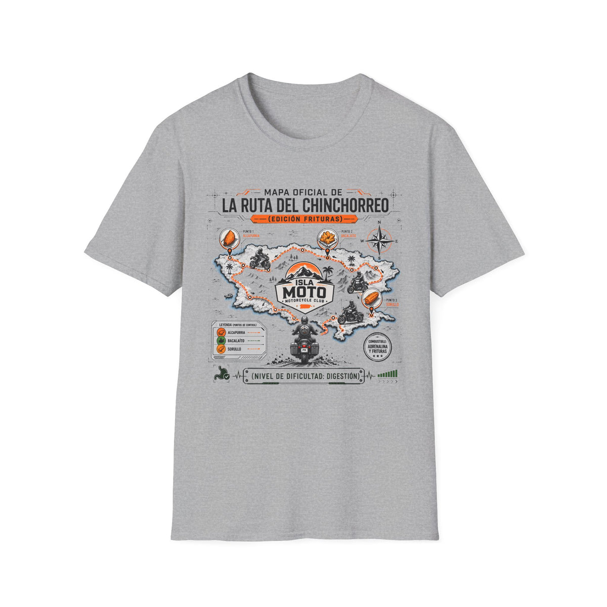 Mapa Oficial La Ruta Del Chinchorreo Moto Clear Background T-Shirt