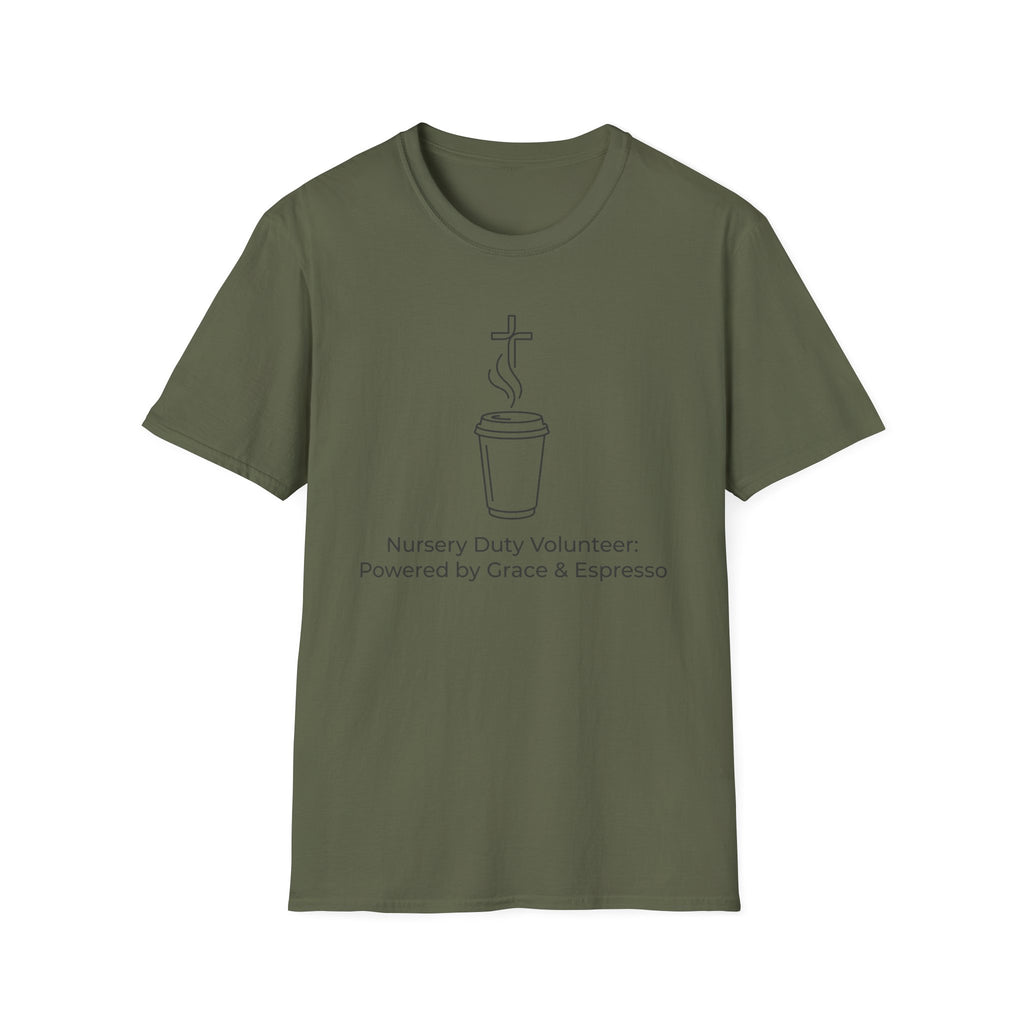 “Powered by Grace & Espresso”  T-Shirt