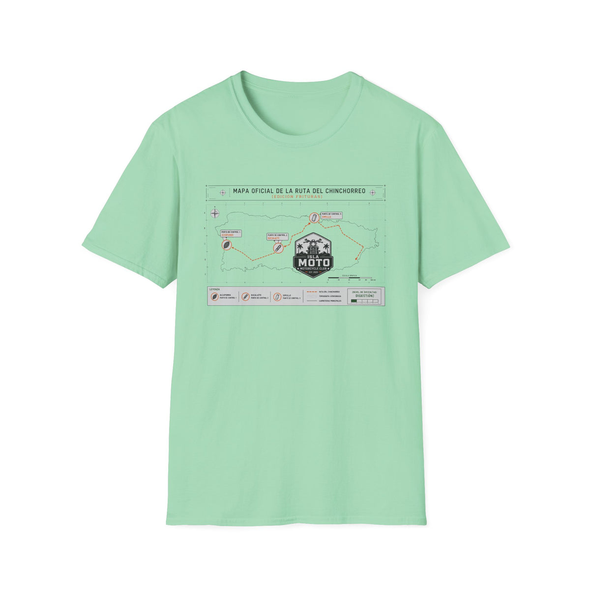 Moto Route Map T-Shirt — 'Mapa Oficial de la Ruta del Chinchorreo' Motorcycle Tee