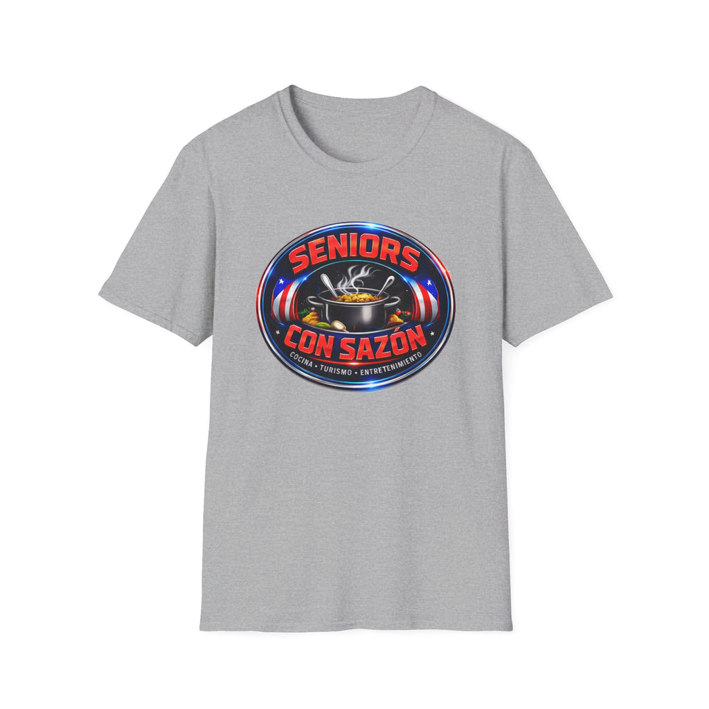 Seniors Con Sazón T-Shirt — Funny Hispanic Senior Chef Gift