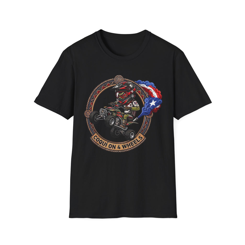 "Coqui on 4 Wheels" T‑Shirt